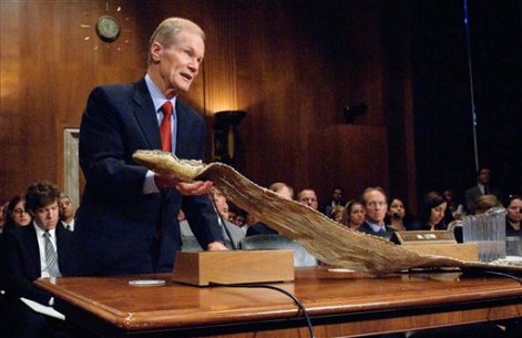 Senator Nelson with a Python snake skin