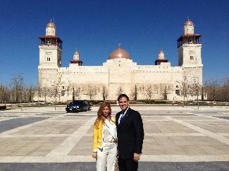 Senator and Mrs. Rubio (The Boss)outside al-Hummar Palace in Amman, Jordan.