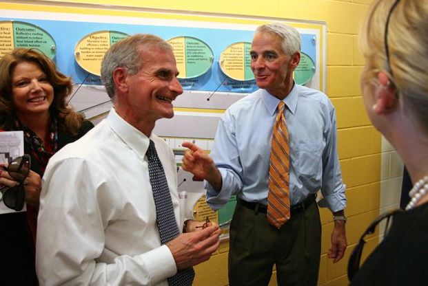 Mike Fasano (Center) and Charlie Crist -Tampa Bay Times